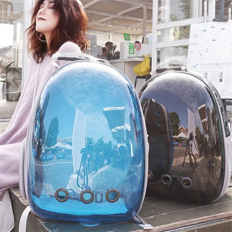 New pet backpack out portable cat bag transparent Pet Cat Dog Puppy Carrier Travel Bag Space Capsule Backpack Breathable AprT4 (1)
