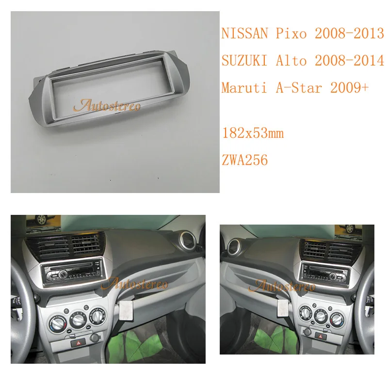 Car Radio fascia for NISSAN Pixo 2008-2013 SUZUKI Alto 2008-2014 Maruti A-Star 2009+
Car Radio fascia for NISSAN Pixo 2008-2013 SUZUKI Alto 2008-2014 Maruti A-Star 2009+