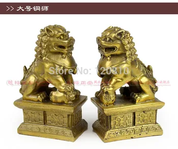 SCY Copper ornaments one pair of lions opening town house town house evil lion ornaments FS000333 statue
SCY Copper ornaments one pair of lions opening town house town house evil lion ornaments FS000333 statue