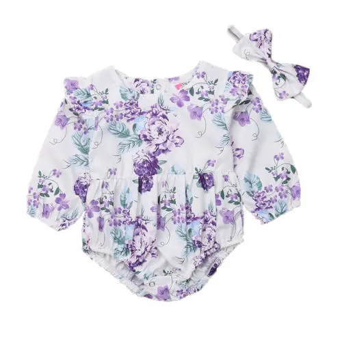 Pudcoco Newborn Baby Girl Bodysuit Floral Long Sleeve Jumpsuit Headband Cotton Putple Kids Clothes
Pudcoco Newborn Baby Girl Bodysuit Floral Long Sleeve Jumpsuit Headband Cotton Putple Kids Clothes