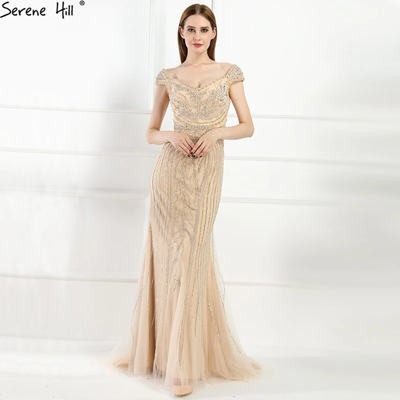 Sexy Off Shouler Diamond Gold Nude Mermaid Evening Dresses Sparkly Evening Gown 2019 Real Photo LA6110
Sexy Off Shouler Diamond Gold Nude Mermaid Evening Dresses Sparkly Evening Gown 2019 Real Photo LA6110