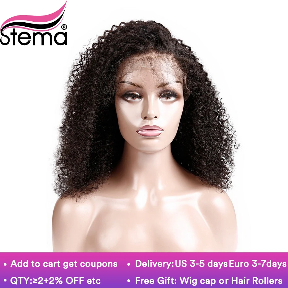 Stema Afro Kinky Curly Lace Front Wig 8-24Inch Pre Plucked With Baby Hair Brazilian Human Hair For Black Women Free Shipping
Stema Afro Kinky Curly Lace Front Wig 8-24Inch Pre Plucked With Baby Hair Brazilian Human Hair For Black Women Free Shipping