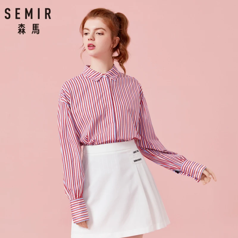 SEMIR Women 100% Cotton Oversized Striped Shirt Women's Long Shirt with Collar in Relax Fit with Tapered Waist for Spring Autumn
SEMIR Women 100% Cotton Oversized Striped Shirt Women's Long Shirt with Collar in Relax Fit with Tapered Waist for Spring Autumn