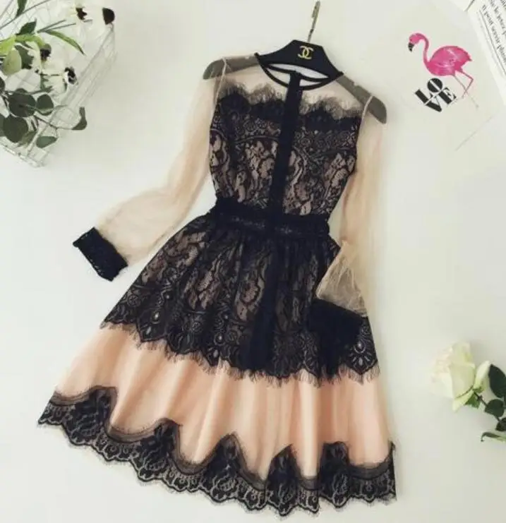 2019 New Fashion Spring Autumn Women's Round Collar Eyelash Lace Gauze Dress Slim Long Sleeve A-line Dresses
2019 New Fashion Spring Autumn Women's Round Collar Eyelash Lace Gauze Dress Slim Long Sleeve A-line Dresses