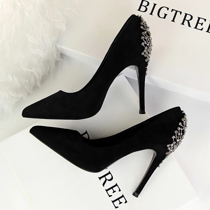 BIGTREE Women Pumps Basic Office Lady Pointed Toe Flock Shallow spring Pointed 10cm thin High Heels Party Shoes Office Fashion
BIGTREE Women Pumps Basic Office Lady Pointed Toe Flock Shallow spring Pointed 10cm thin High Heels Party Shoes Office Fashion
