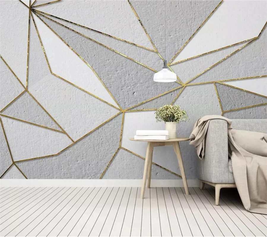 beibehang Custom wallpaper 3d photo murals Nordic minimalist personality abstract geometric gold TV background wall paper behang
beibehang Custom wallpaper 3d photo murals Nordic minimalist personality abstract geometric gold TV background wall paper behang