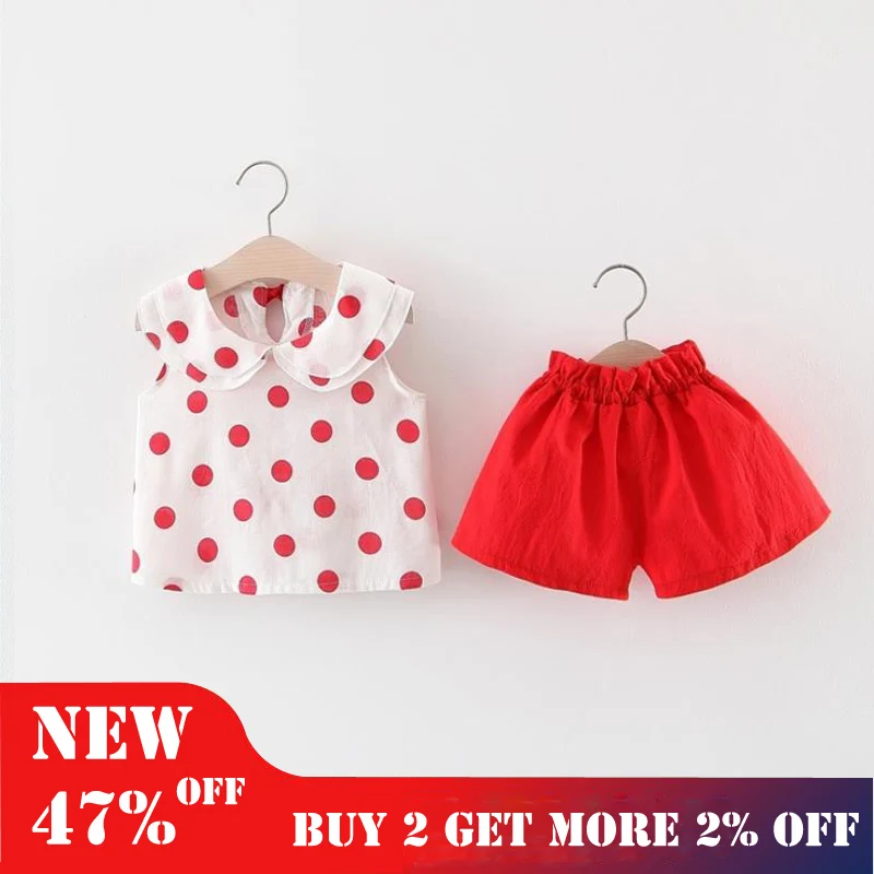 Children Girls Clothing Sets Summer Sleeveless Dot Outfits Kids Fashion Princess Cloth Clothes Sport Suit Wear Cute Costume 5yrs
Children Girls Clothing Sets Summer Sleeveless Dot Outfits Kids Fashion Princess Cloth Clothes Sport Suit Wear Cute Costume 5yrs