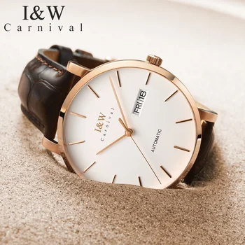 2018 fashion automatic watch men's carnival men's mechanical watch leather strap ultra-thin Xfcs waterproof 30 meters mechanical
2018 fashion automatic watch men's carnival men's mechanical watch leather strap ultra-thin Xfcs waterproof 30 meters mechanical