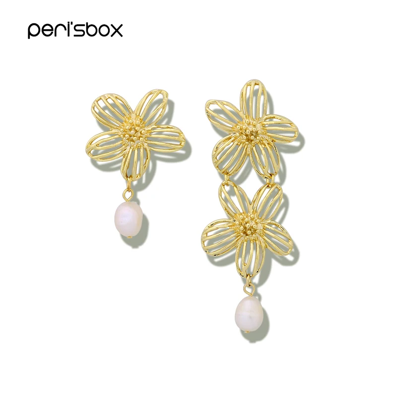 Peri'sBox Gold Color Hollow Flower Asymmetric Earrings for Women Hanging Pearl Drop Earrings Boho Large Big Earrings
Peri'sBox Gold Color Hollow Flower Asymmetric Earrings for Women Hanging Pearl Drop Earrings Boho Large Big Earrings
