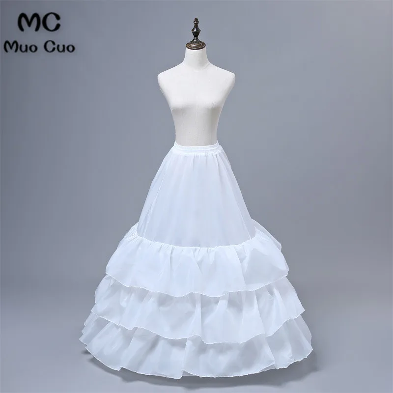 

2018 Promotion Free Shipping White Petticoat Crinoline Underskirt 3-Layers For Wedding Dresses Bridal Gowns Quinceanera Dress