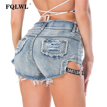 FQLWL High Waist Jeans Shorts Women Summer Cotton Elastic Mini Denim Shorts Vintage Ripped Hole Party Hotpants Short Trousers
FQLWL High Waist Jeans Shorts Women Summer Cotton Elastic Mini Denim Shorts Vintage Ripped Hole Party Hotpants Short Trousers