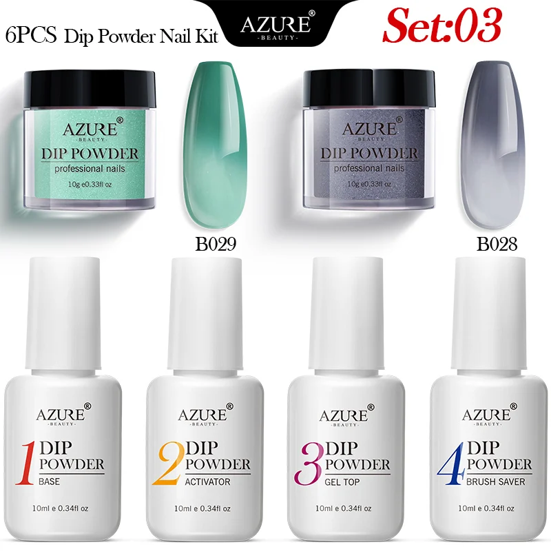 Azure Beauty 6Pcs/Lot Chameleon Effect Dip Powder Gradient Color Shiny Nail Dipping Powder Base Top Nail Set Glitter Powder
Azure Beauty 6Pcs/Lot Chameleon Effect Dip Powder Gradient Color Shiny Nail Dipping Powder Base Top Nail Set Glitter Powder