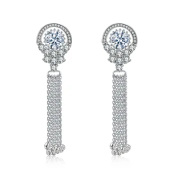 2020 New European 925 silver needle pop earrings wholesale Crystal From Bulgaria Creative new long inlaid zircon earrings Women 
2020 New European 925 silver needle pop earrings wholesale Crystal From Bulgaria Creative new long inlaid zircon earrings Women