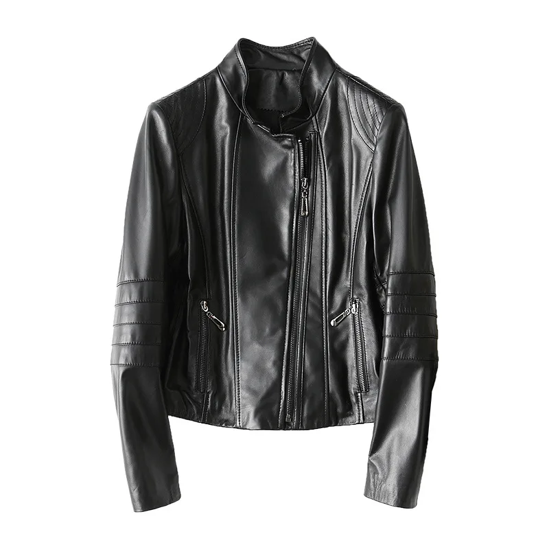Designer Brand Female Jacket High Quality Real Leather Jacket Slim Fit Sheepskin Outwear Jackets Pocket Zipper Ladies Coat
Designer Brand Female Jacket High Quality Real Leather Jacket Slim Fit Sheepskin Outwear Jackets Pocket Zipper Ladies Coat