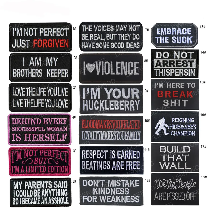 Funny Saying Patches BLOOD MAKES YOU RELATED/ I'm NOT Perfect Huckleberry Funny Biker Saying Patch Vest Jacket Emblem Motorcycle
Funny Saying Patches BLOOD MAKES YOU RELATED/ I'm NOT Perfect Huckleberry Funny Biker Saying Patch Vest Jacket Emblem Motorcycle