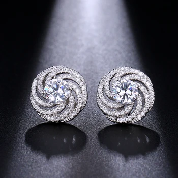 Emmaya Popular Earring White Round Spiral Crystal Solid AAA CZ Jewelry For Women Girls Fine Gift Party Wedding
Emmaya Popular Earring White Round Spiral Crystal Solid AAA CZ Jewelry For Women Girls Fine Gift Party Wedding