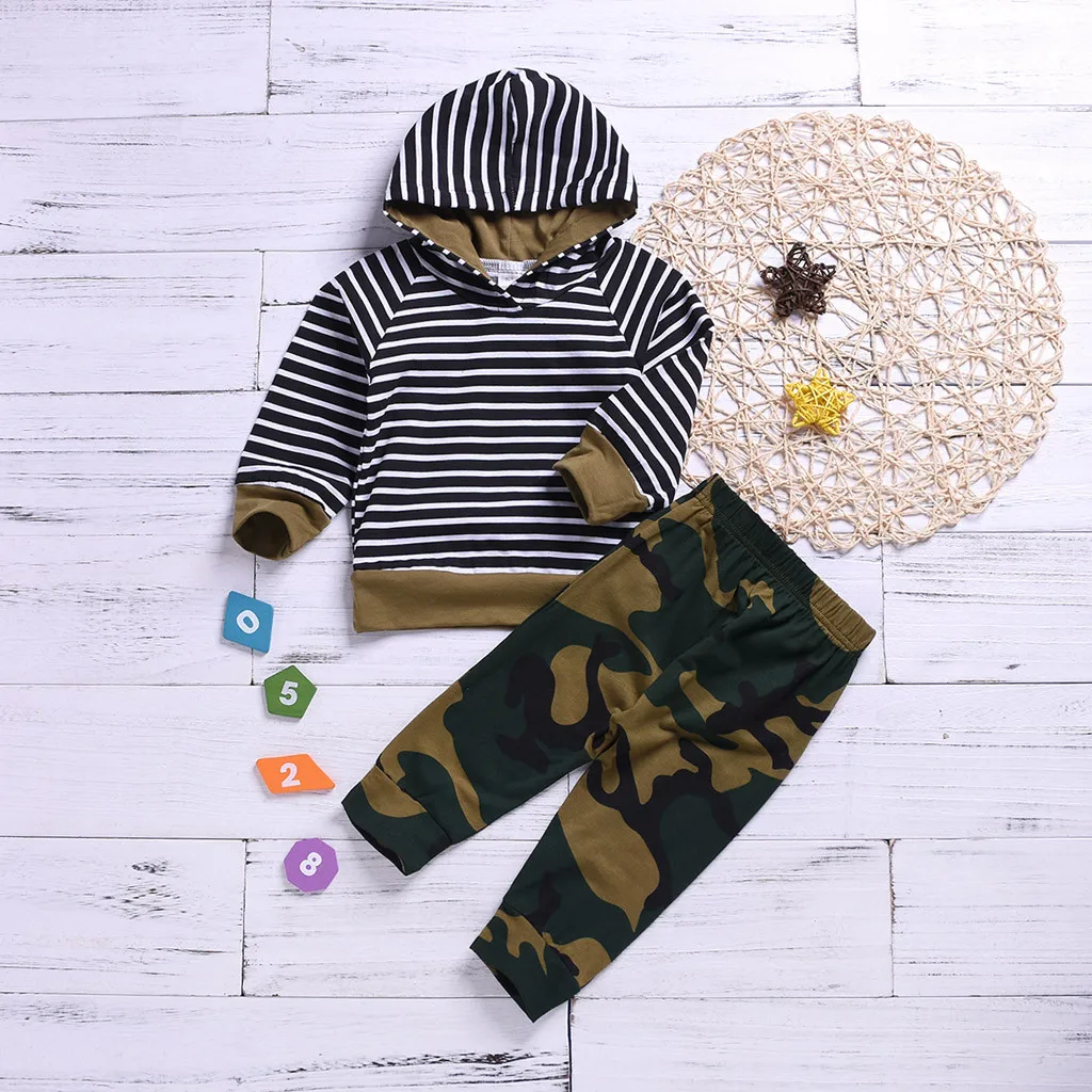 Infant Clothes Winter Autumn Baby Clothing Sets Infant Baby Girls Boy Striped Hooded Tops Camouflage Pants 2pcs Clothes Outfits
Infant Clothes Winter Autumn Baby Clothing Sets Infant Baby Girls Boy Striped Hooded Tops Camouflage Pants 2pcs Clothes Outfits
