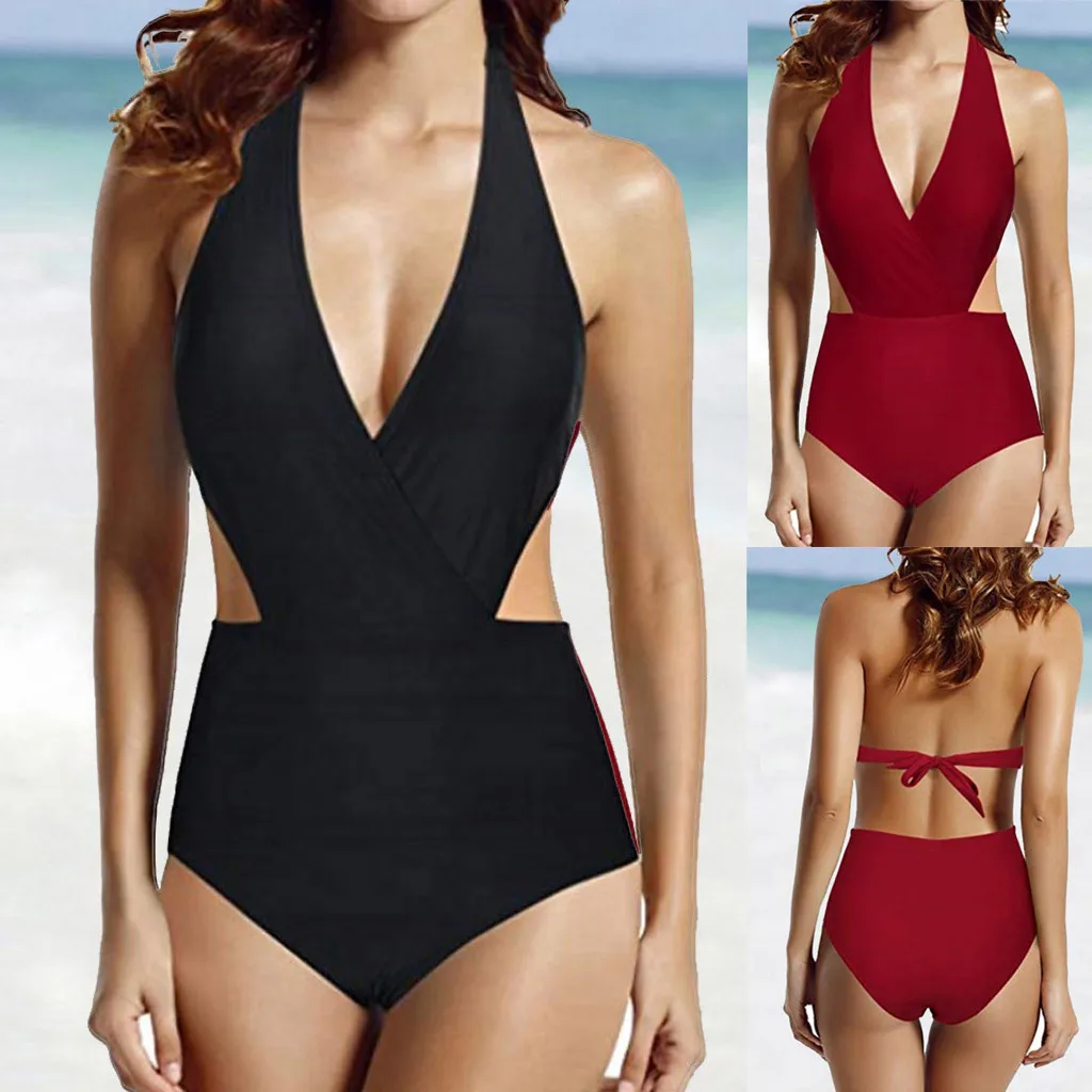 Womail Women's Surplice Neckline High Waisted Halter One Piece Monokini Swimsuit bathing suit women high waist sexy bikini set@3
Womail Women's Surplice Neckline High Waisted Halter One Piece Monokini Swimsuit bathing suit women high waist sexy bikini set@3