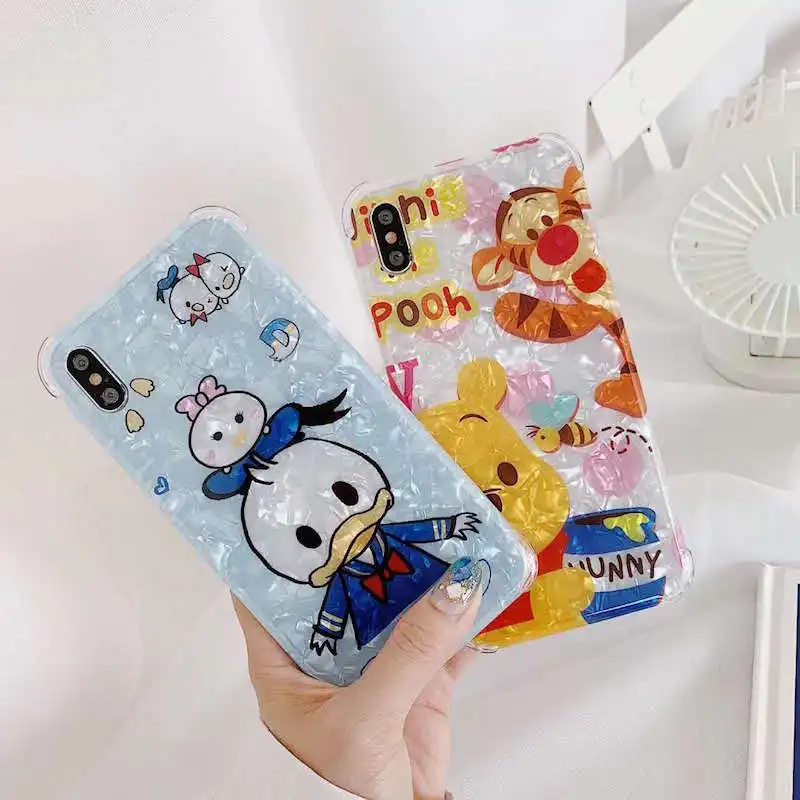 Cartoon cute seashell Donald Duck Pooh bear mobile phone case for iPhoneXR XS MAX 7 6s 8plus IMD mobile phone case cover coque
Cartoon cute seashell Donald Duck Pooh bear mobile phone case for iPhoneXR XS MAX 7 6s 8plus IMD mobile phone case cover coque