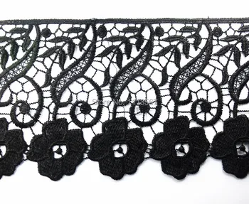 12yard Craft Black Water Soluble Hollow Flower Fabric Embellishment Embroidered Lace Ribbon Trim Costume Sewing on 135mm T475
12yard Craft Black Water Soluble Hollow Flower Fabric Embellishment Embroidered Lace Ribbon Trim Costume Sewing on 135mm T475