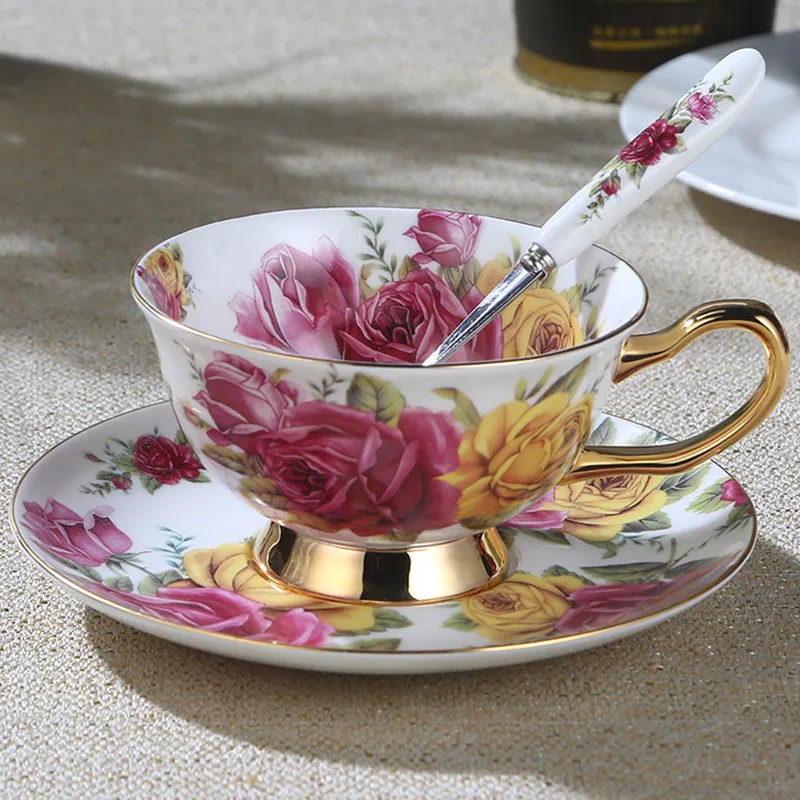 2018 New Luxury Bone China Rose and Peony Coffee Tea Cup Saucer Gold Plated Ceramic Porcelain Coffee Tea Sets 3 Pieces
2018 New Luxury Bone China Rose and Peony Coffee Tea Cup Saucer Gold Plated Ceramic Porcelain Coffee Tea Sets 3 Pieces
