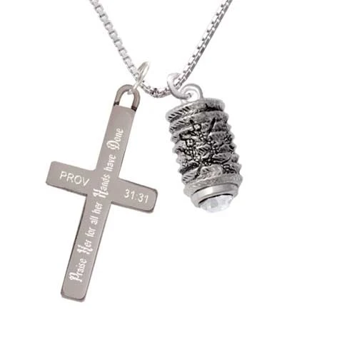 Cherry Blossom Chinese Lantern - Praise Her - Cross Necklace (1)