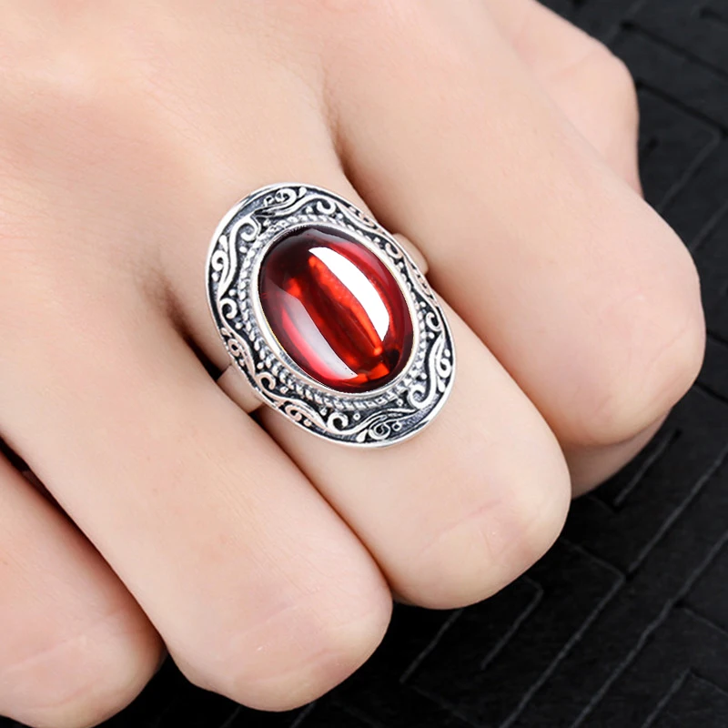 10*14mm NOT FAKE S925 Sterling Silver Ruby Rings good taste Rings handicraft lithuania Retro Chalcedony 
10*14mm NOT FAKE S925 Sterling Silver Ruby Rings good taste Rings handicraft lithuania Retro Chalcedony