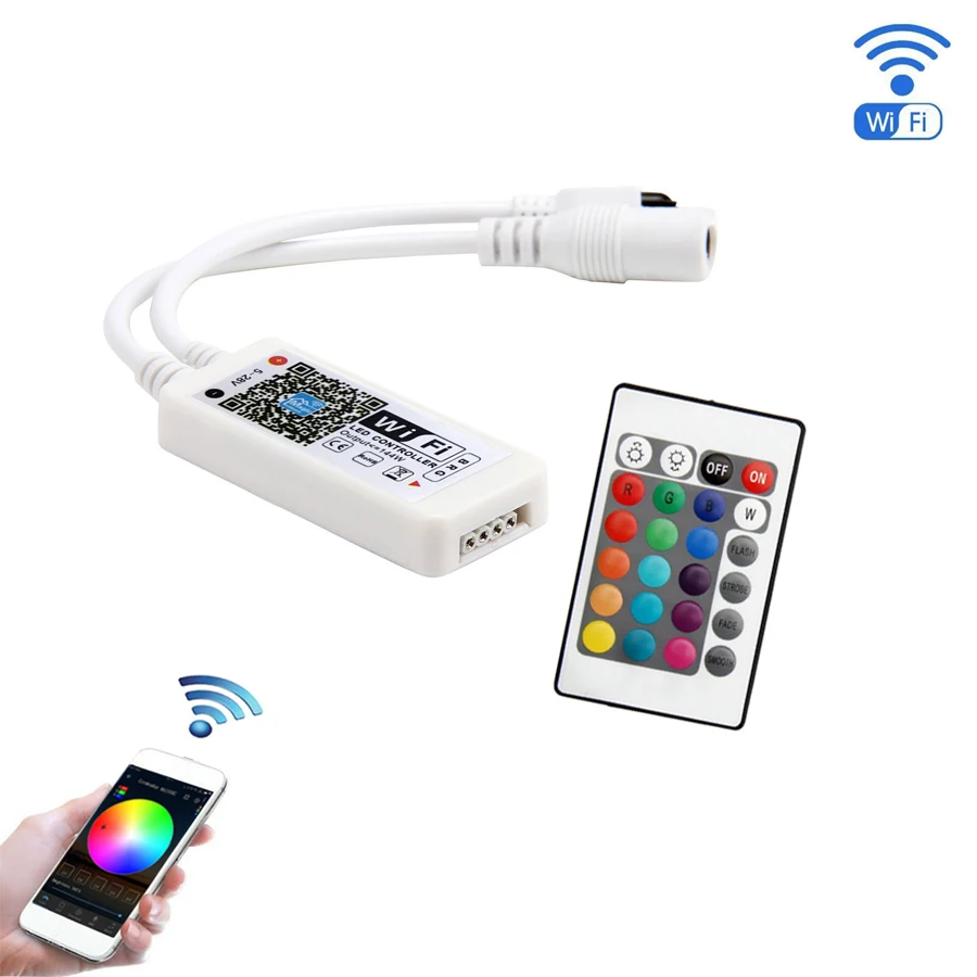 24Keys Mini WiFi LED Controller DC12 For RGB LED Strip SMD 3528 5050 2835 Control smartphone Home WiFi Controller
24Keys Mini WiFi LED Controller DC12 For RGB LED Strip SMD 3528 5050 2835 Control smartphone Home WiFi Controller