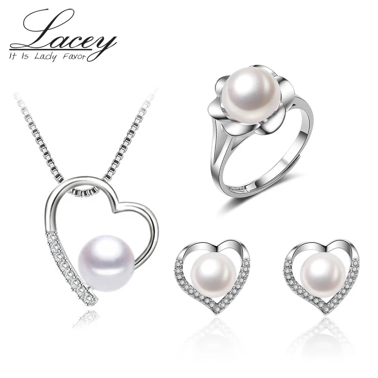 Wedding freshwater pearl jewelry sets for women,heart 925 silver jewelry sets natural pearl earrings pendant rings girl gift 
Wedding freshwater pearl jewelry sets for women,heart 925 silver jewelry sets natural pearl earrings pendant rings girl gift