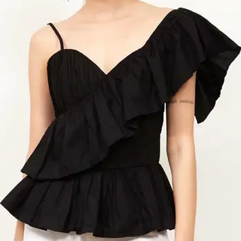 Flounce off the Shoulder tank Top shirt Summer V Neck Asymmetrical Blouse Women camis blouse
Flounce off the Shoulder tank Top shirt Summer V Neck Asymmetrical Blouse Women camis blouse