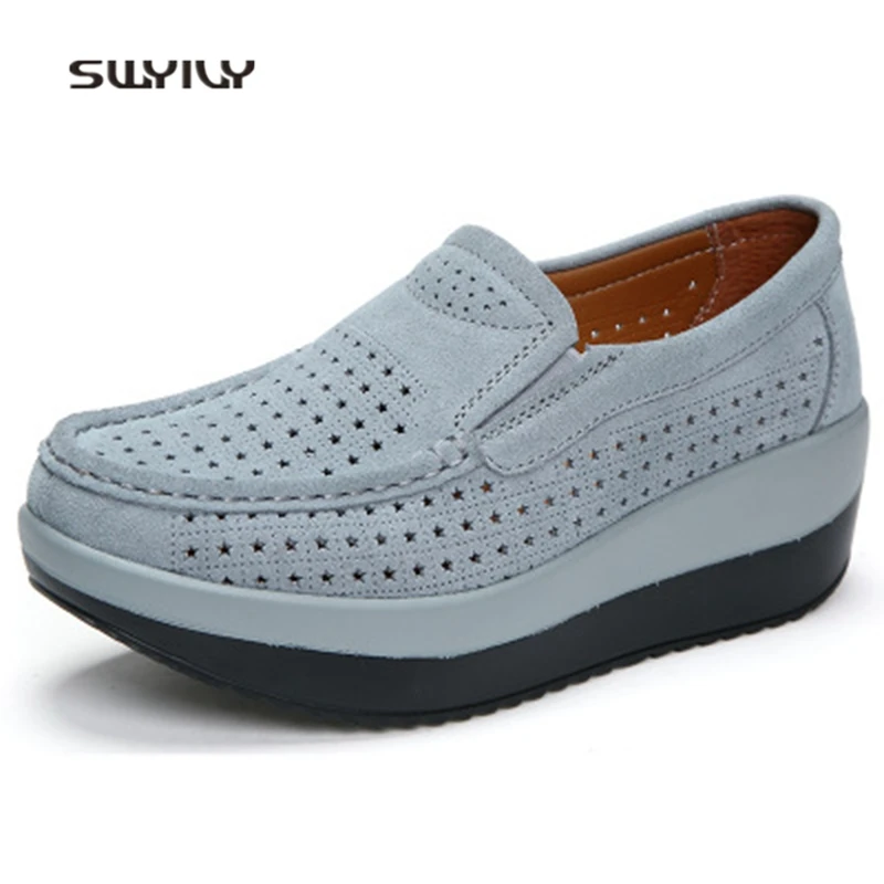 SWYIVY Women Toning Shoes Genuine Leather Thick-sole Breathable Swing Shoes 2018 Summer Hollow Big Size 42 Female Slimming Shoes
SWYIVY Women Toning Shoes Genuine Leather Thick-sole Breathable Swing Shoes 2018 Summer Hollow Big Size 42 Female Slimming Shoes