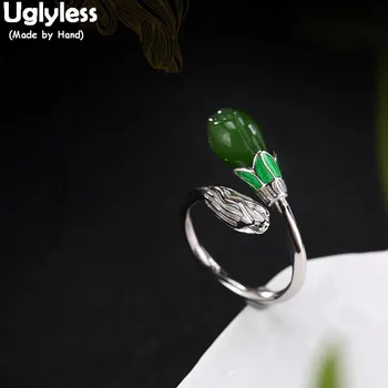 Uglyless Real 925 Sterling Silver Natural Green Jade Orchid Rings Women Ethnic Enamel Floral Finger Ring Handmade Jasper Bijoux
Uglyless Real 925 Sterling Silver Natural Green Jade Orchid Rings Women Ethnic Enamel Floral Finger Ring Handmade Jasper Bijoux