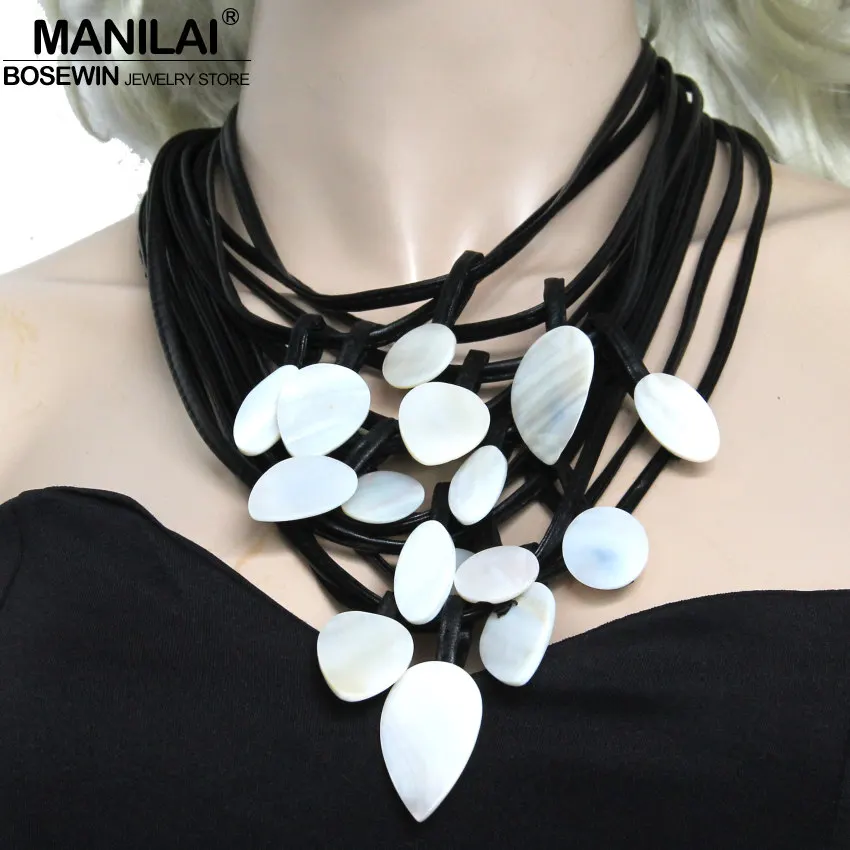 MANILAI Chic Multilayer Leather Shell Charm Necklace For Women Statement Choker Maxi Necklaces & Pendants Bijoux Femme
MANILAI Chic Multilayer Leather Shell Charm Necklace For Women Statement Choker Maxi Necklaces & Pendants Bijoux Femme