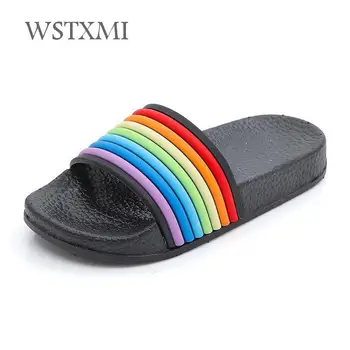 Children Slippers Girls Boys Striped Colorful Home Slippers Summer Kids Sandals Korea Flip Flop Sandals Non-slip Soft Bath Shoes
Children Slippers Girls Boys Striped Colorful Home Slippers Summer Kids Sandals Korea Flip Flop Sandals Non-slip Soft Bath Shoes