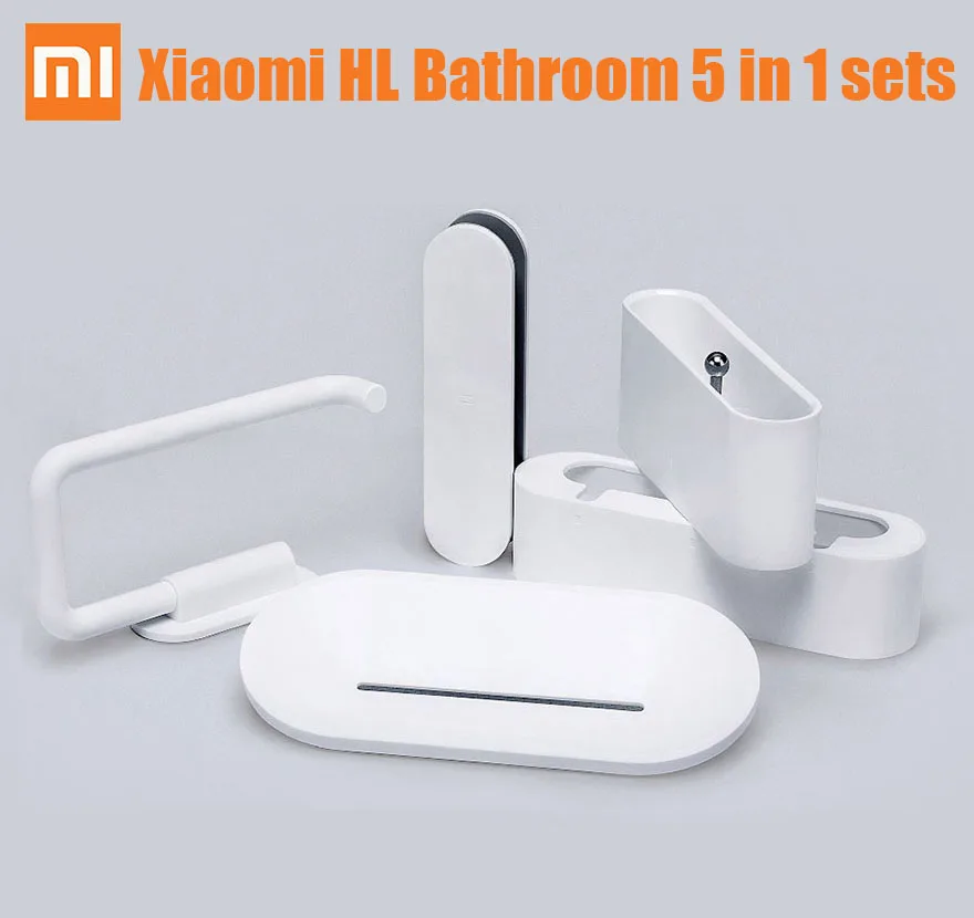 Xiaomi HL Bathroom 5 in1 sets for Soapbox Tooth Hook Storage Box Phone Holder Toilet Roll Holder for Bathroom Samrt Home Kit
Xiaomi HL Bathroom 5 in1 sets for Soapbox Tooth Hook Storage Box Phone Holder Toilet Roll Holder for Bathroom Samrt Home Kit