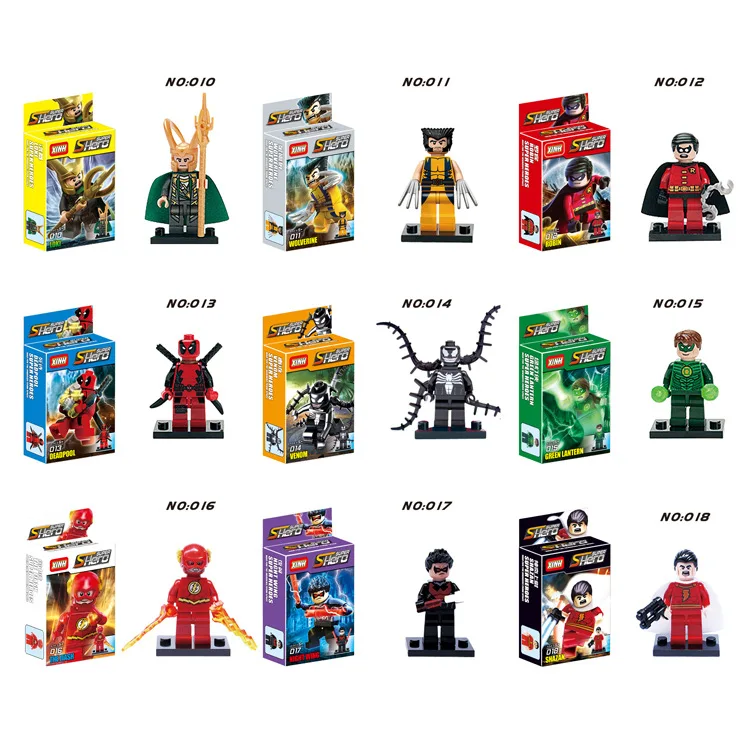 Super Heroes Avengers 9pcs/lot XINH 010-018 Loki Wolverine Robin Deadpool Building Block Sets Model Bricks Toys
Super Heroes Avengers 9pcs/lot XINH 010-018 Loki Wolverine Robin Deadpool Building Block Sets Model Bricks Toys