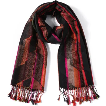 Pashmina silk Scarf Paisley Stripes Shawl Wrap Hijab Stole Autumn Spring Winter Soft Long Cashmere Warm Tassel Top Quality Black
Pashmina silk Scarf Paisley Stripes Shawl Wrap Hijab Stole Autumn Spring Winter Soft Long Cashmere Warm Tassel Top Quality Black