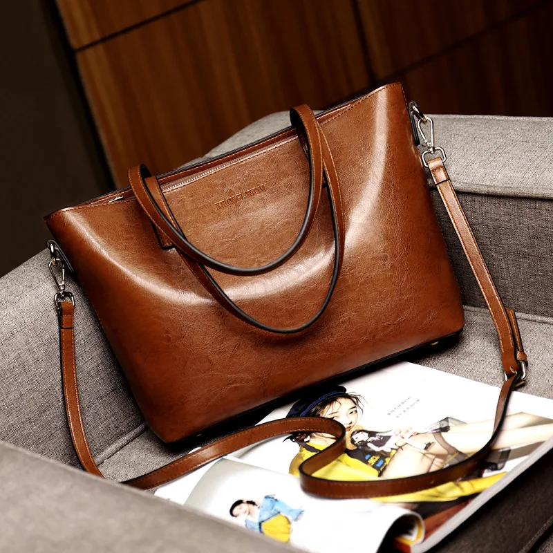 2019 New Fashion Women Handbag PU Oil Wax Leather Women Bag Large Capacity Tote Bag Big Ladies Shoulder Bags
2019 New Fashion Women Handbag PU Oil Wax Leather Women Bag Large Capacity Tote Bag Big Ladies Shoulder Bags