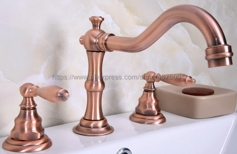 Antique Red Copper Bathroom Basin Mixer Tap Sink Faucet Double Handles 3 Hole Bathroom Basin Faucet Nrg058
Antique Red Copper Bathroom Basin Mixer Tap Sink Faucet Double Handles 3 Hole Bathroom Basin Faucet Nrg058