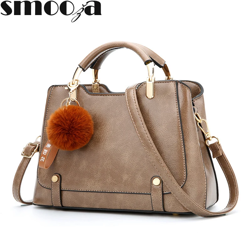 SMOOZA 2019Fashion Women Bag PU Leather Shoulder Bag Top-Handle Handbags Women Hair Ball Messenger Bag Solid Crossbody Bag Ladie
SMOOZA 2019Fashion Women Bag PU Leather Shoulder Bag Top-Handle Handbags Women Hair Ball Messenger Bag Solid Crossbody Bag Ladie