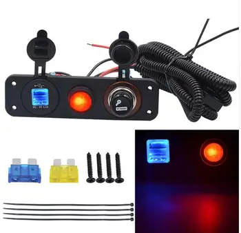 DIY 3 Hole Panel Switch Waterproof 3.1A Dual USB Charger Cigarette Lighter1.5m Cable Fuse for RV Car Boat Vehicles Truck Yacht
DIY 3 Hole Panel Switch Waterproof 3.1A Dual USB Charger Cigarette Lighter1.5m Cable Fuse for RV Car Boat Vehicles Truck Yacht
