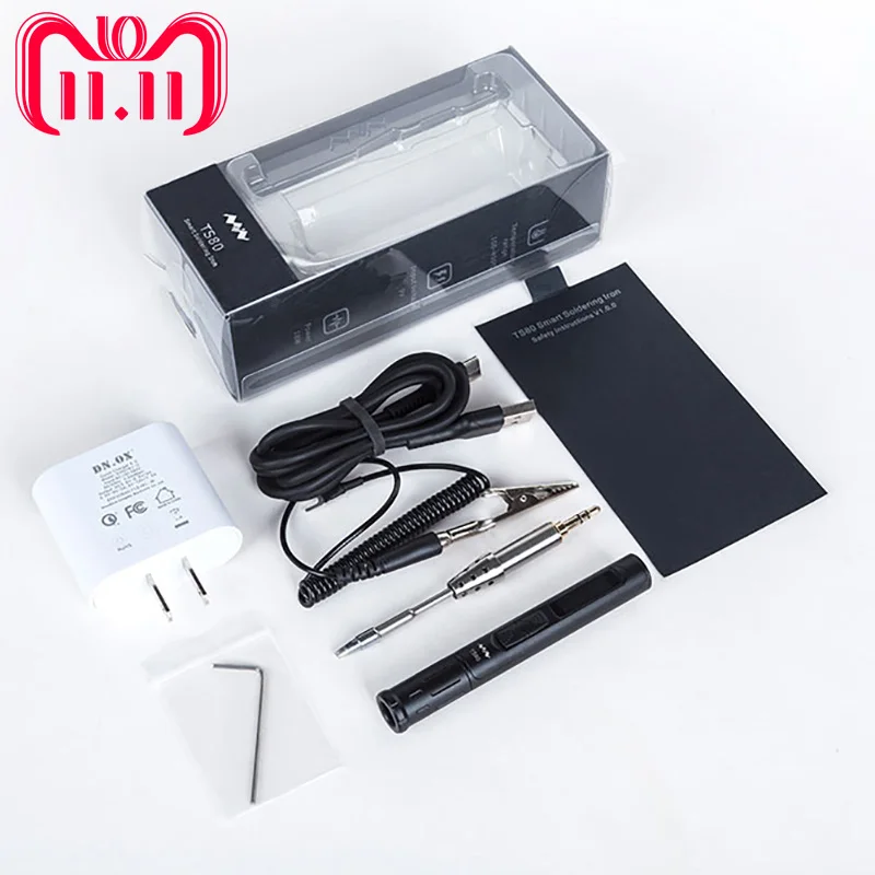 

TS80 Mini Electric Soldering Iron Adjustable Temperature Digital Solder Station Portable Solder OLED Programable USB TypeC Power
