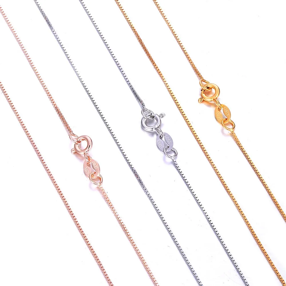 Lo Paulina Genuine 925 Sterling Silver Box Chain For Woman 0.7mm 40cm/45cm Necklace 18k /Platinum Color Collar LPS002
Lo Paulina Genuine 925 Sterling Silver Box Chain For Woman 0.7mm 40cm/45cm Necklace 18k /Platinum Color Collar LPS002