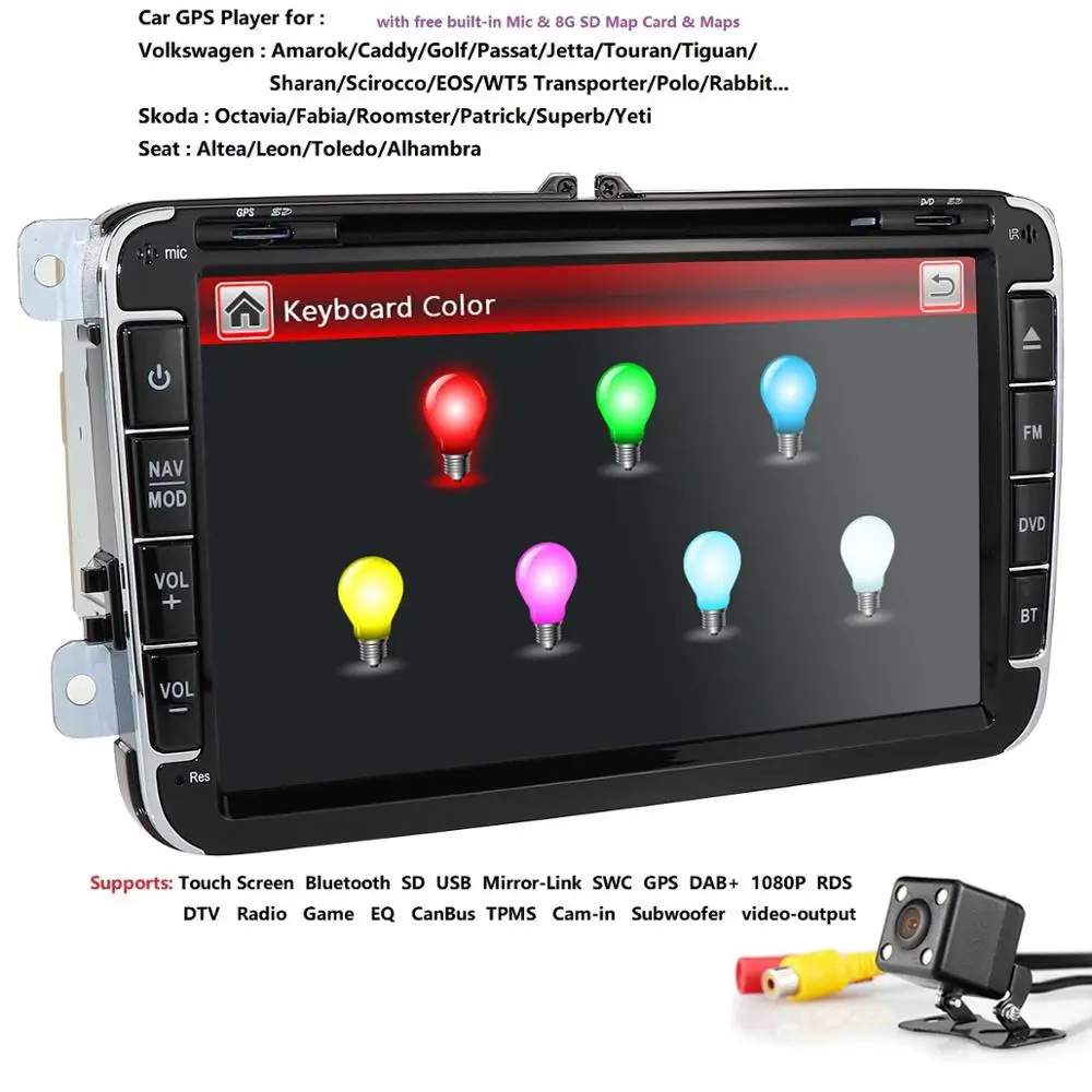 8 Car Multimedia player 2 Din Car DVD For VW/Volkswagen/Golf/Polo/Tiguan/Passat/b7/b6/SEAT/leon/Skoda/Octavia Radio GPS DAB TPMS
8 Car Multimedia player 2 Din Car DVD For VW/Volkswagen/Golf/Polo/Tiguan/Passat/b7/b6/SEAT/leon/Skoda/Octavia Radio GPS DAB TPMS