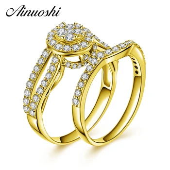 AINUOSHI 14K Solid Yellow Gold Bridal Ring Set Cluster SONA Diamond Halo Ring Wedding Jewelry Trendy Engagement Rings for Women
AINUOSHI 14K Solid Yellow Gold Bridal Ring Set Cluster SONA Diamond Halo Ring Wedding Jewelry Trendy Engagement Rings for Women