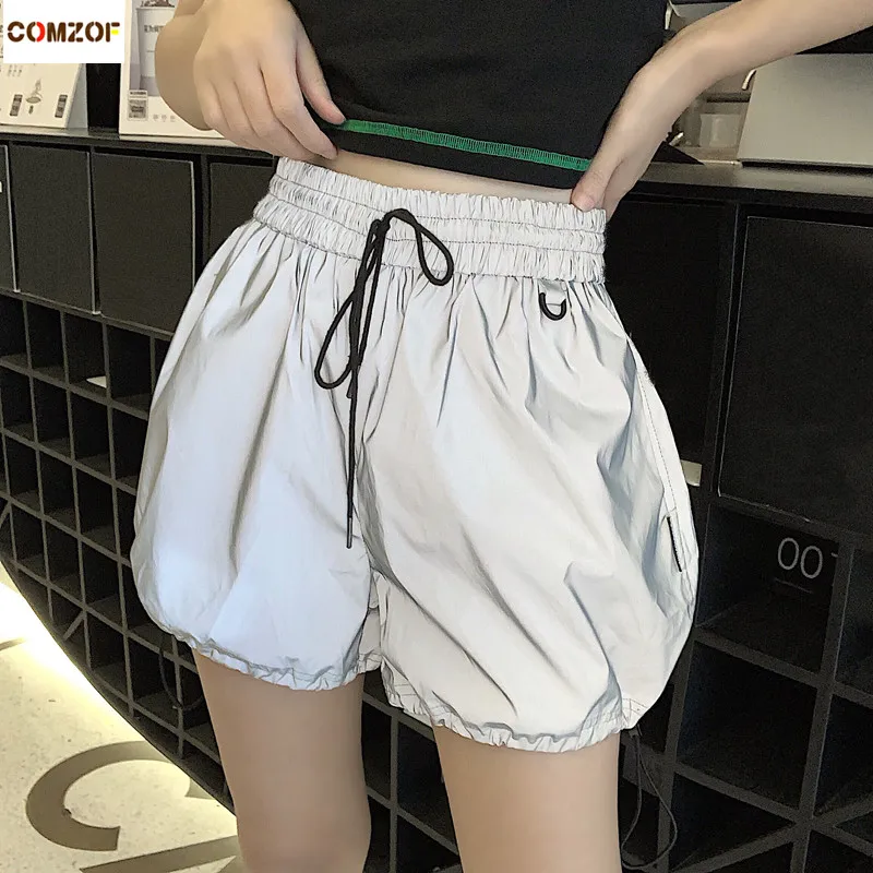 High quality women korean reflective shorts high waist night jogging hip hop streetwear drawstring shorts summer casual harajuku
High quality women korean reflective shorts high waist night jogging hip hop streetwear drawstring shorts summer casual harajuku