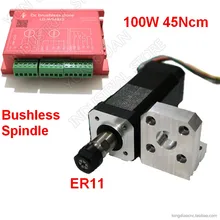 Brushless spindle 100W 45Ncm DC24V Brushless spindle 42mm motor + driver + Mounting bracket ER11 Collets Match MACH3 New
Brushless spindle 100W 45Ncm DC24V Brushless spindle 42mm motor + driver + Mounting bracket ER11 Collets Match MACH3 New