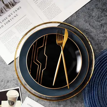 Fashion Color Ceramic Dinner Plate Gold Inlay Accent Dessert Cake Plate Service Salad Plates Tableware Set Showroom Decoration
Fashion Color Ceramic Dinner Plate Gold Inlay Accent Dessert Cake Plate Service Salad Plates Tableware Set Showroom Decoration