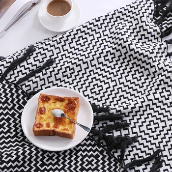 Black and White Knitting Blanket Photograph Decoration Cotton Tassels Sofa Bed Throw Blanket
Black and White Knitting Blanket Photograph Decoration Cotton Tassels Sofa Bed Throw Blanket