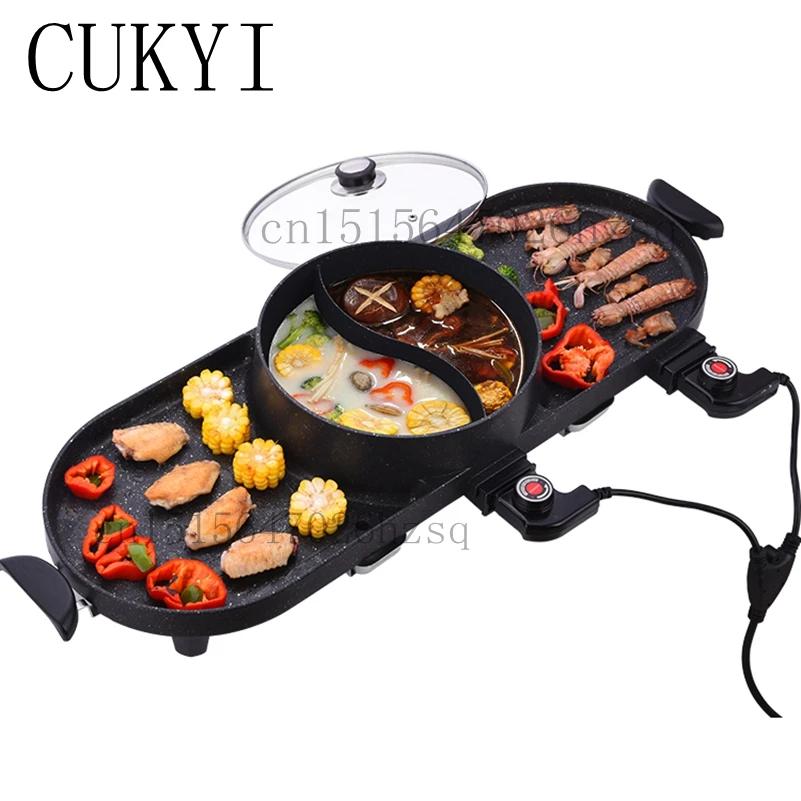 CUKYI Electric Grill Griddle For home BBQ plate double-sided fast heating Smokeless hot dog hamburger grilling steaking machine
CUKYI Electric Grill Griddle For home BBQ plate double-sided fast heating Smokeless hot dog hamburger grilling steaking machine